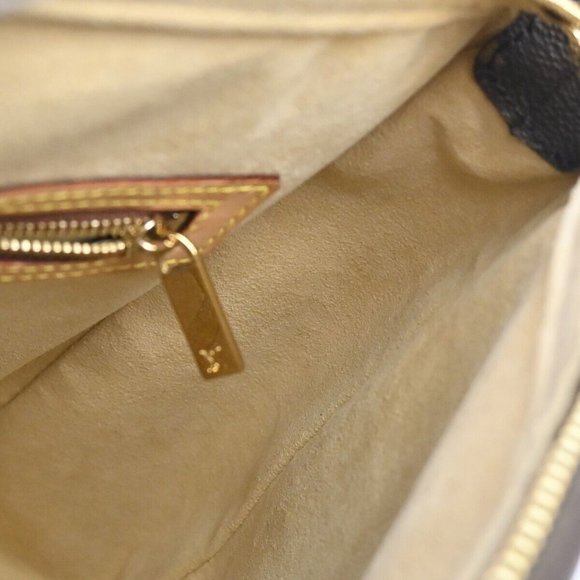 LOUIS VUITTON Logo Looping GM Shoulder Bag Monogram Leather Brown - Picture 8 of 15